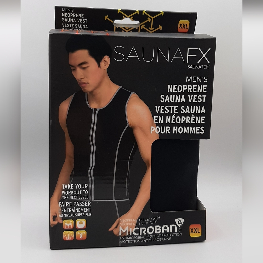 SaunaFX Men's Neoprene SAUNA VEST Slimming Fitness Sweat Gym Body Shaper Hot XXL
